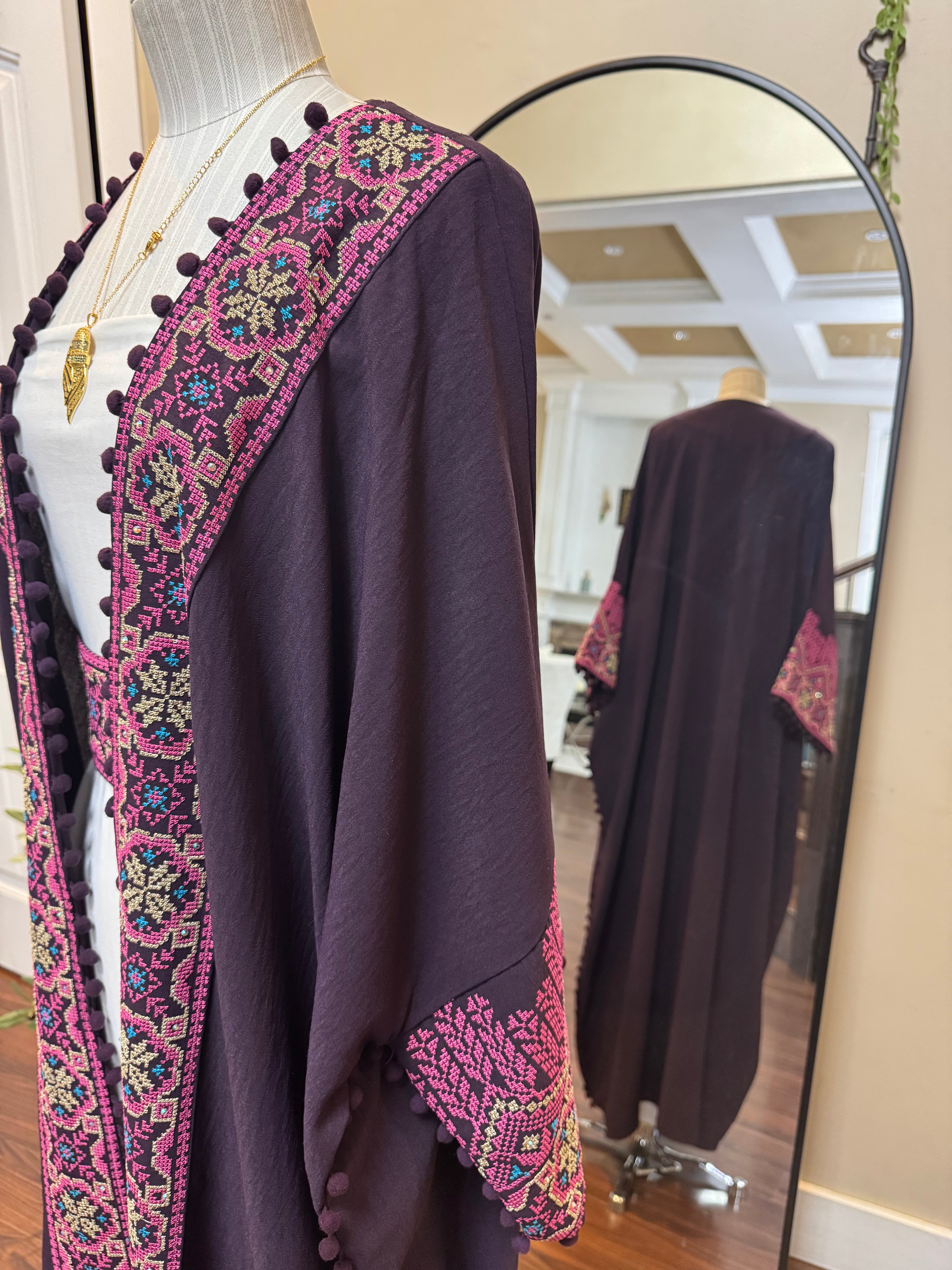Embroidery Abaya with belt