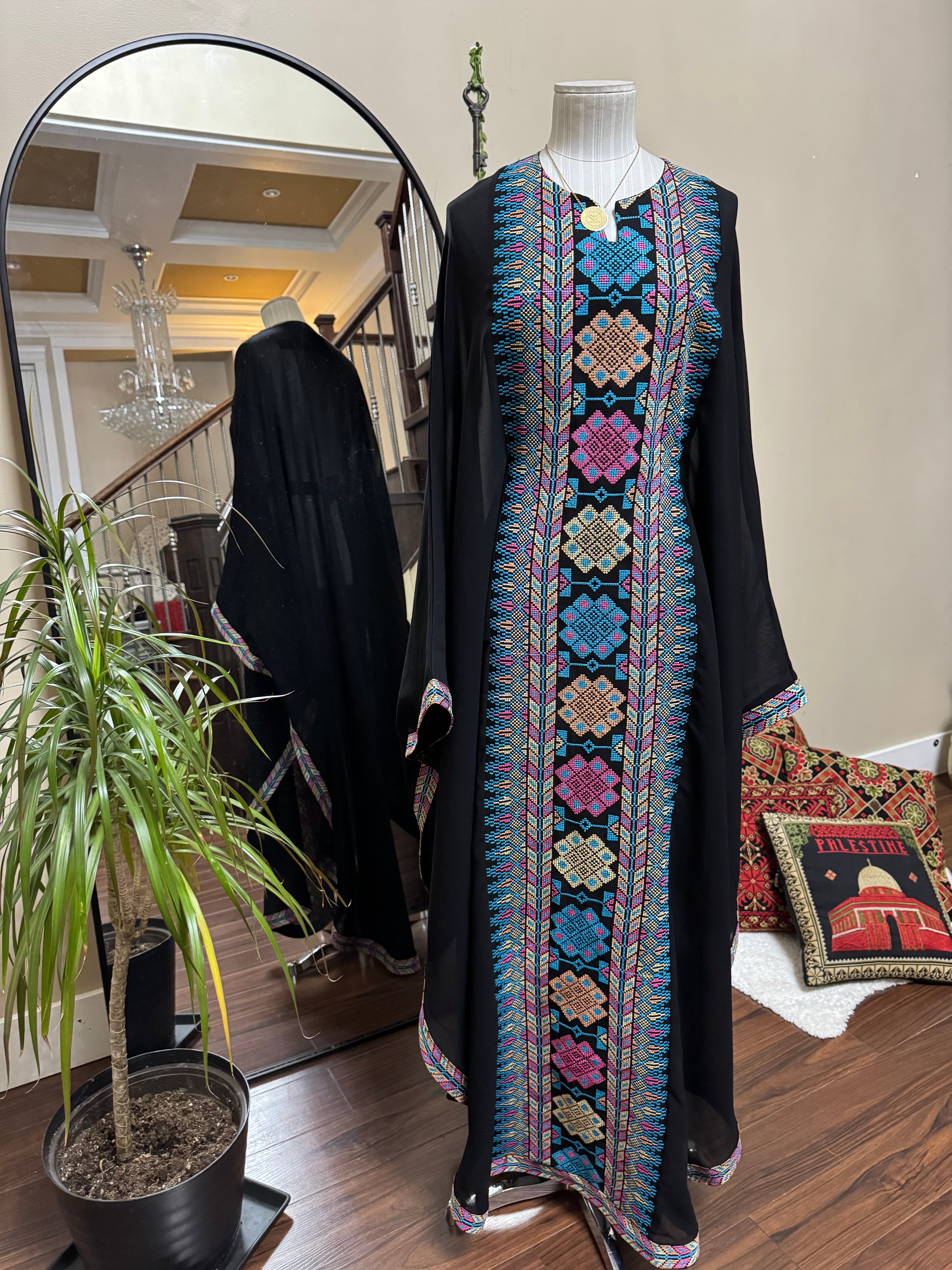 Yashmak Butterfly Embroidery Abaya
