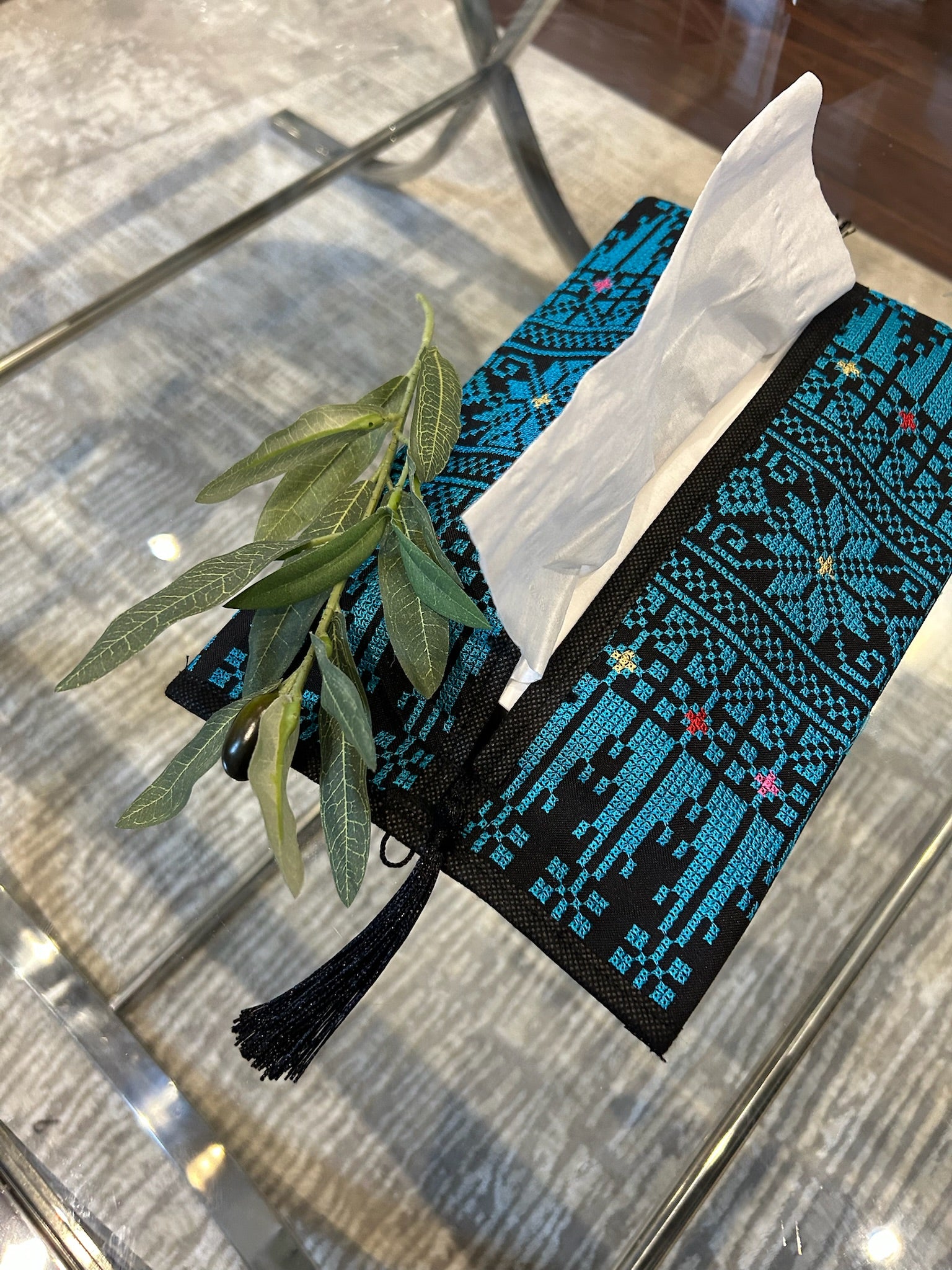 Embroidered tissue’s case