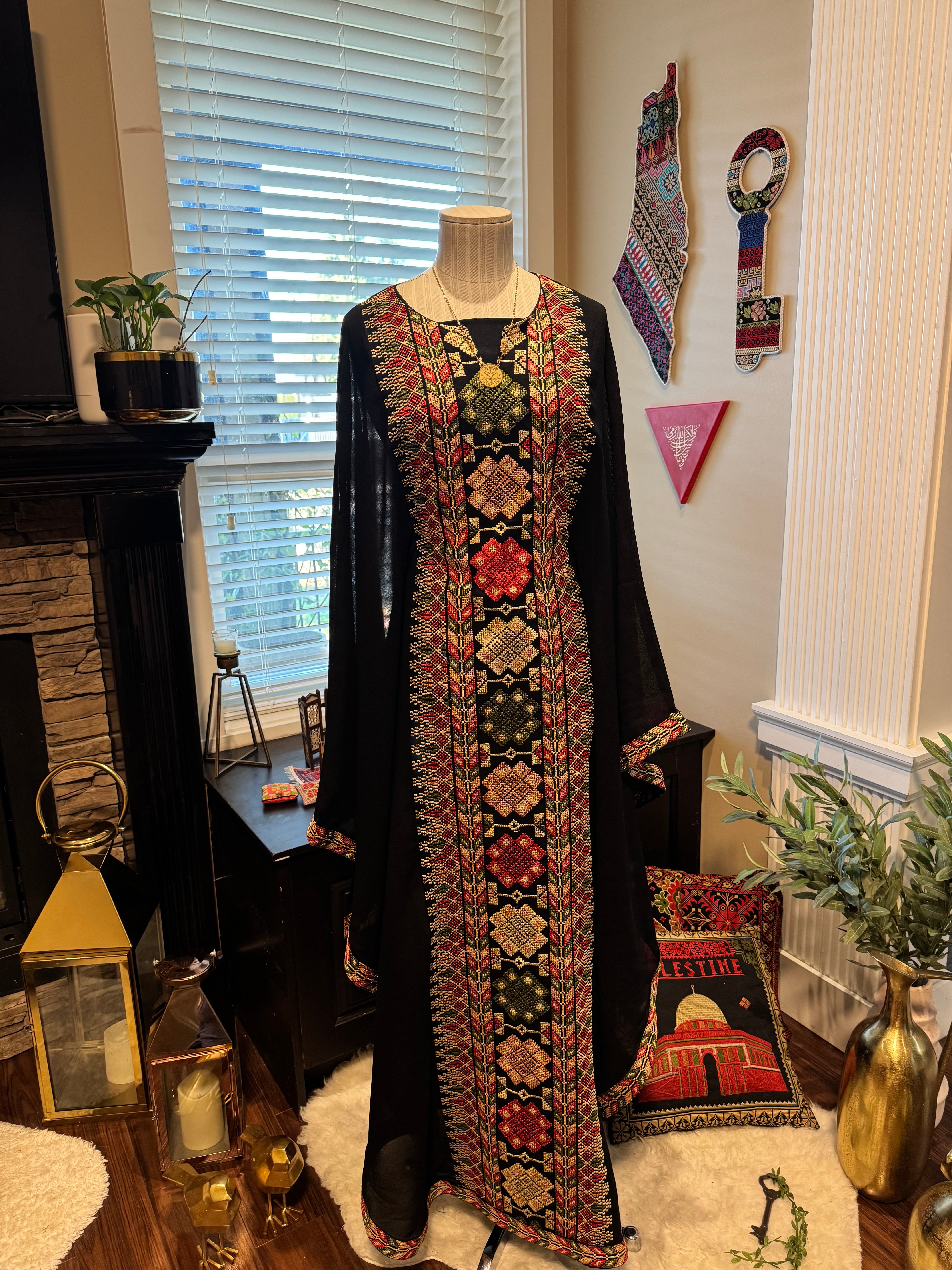 Yashmak Butterfly Embroidery Abaya