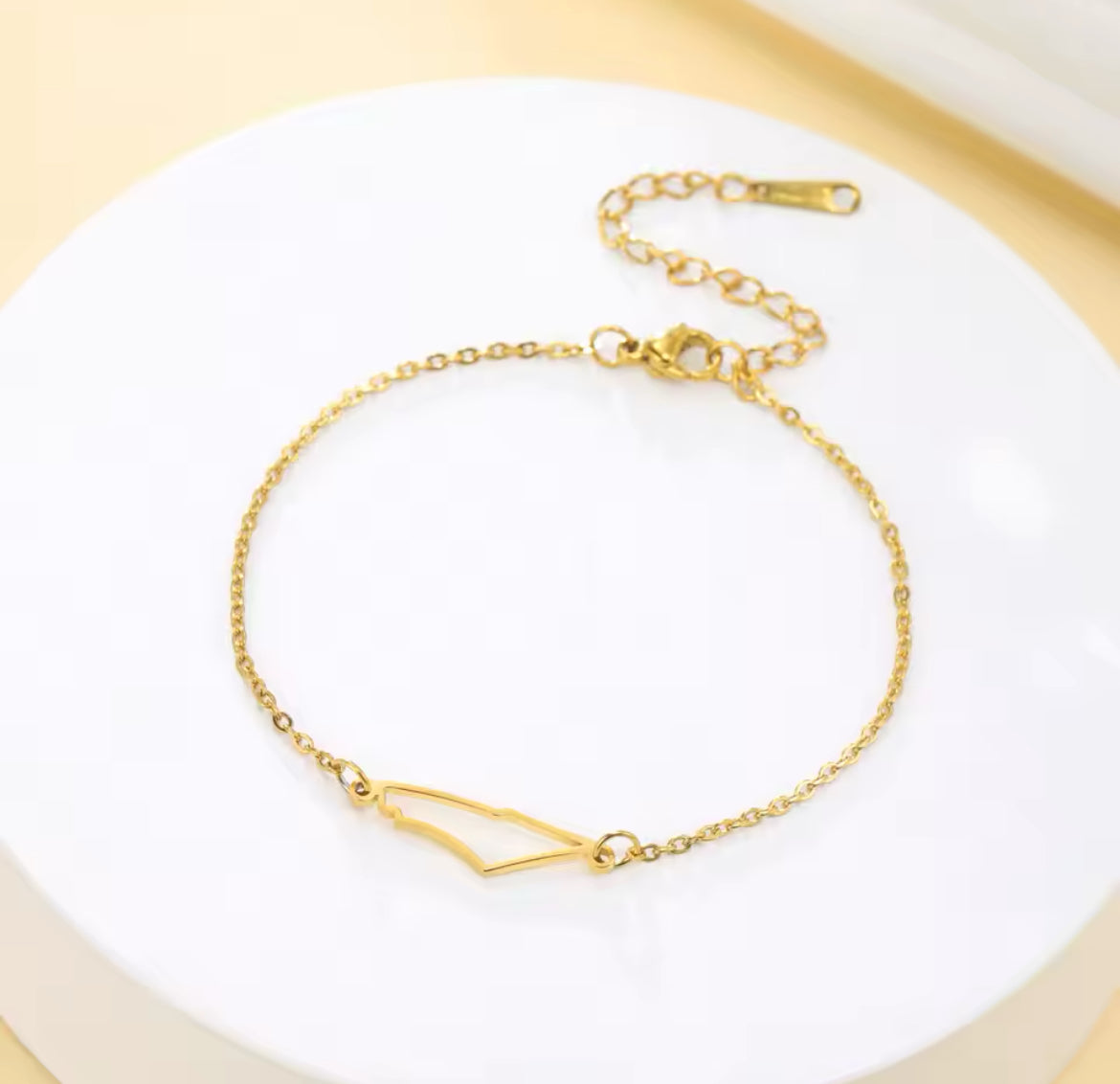 Palestine Map Pendant Bracelet