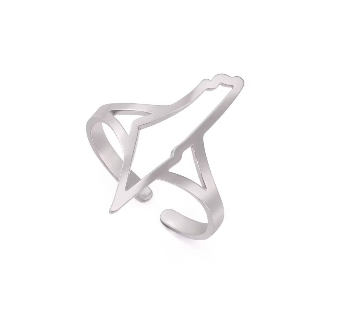 Palestine Open Map Pendant Silver Ring