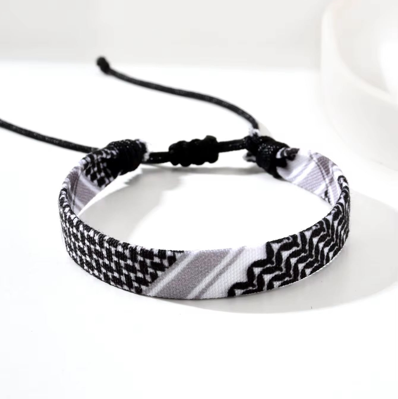 Palestinian Koffiyeh -Inspired Fabric Bracelet