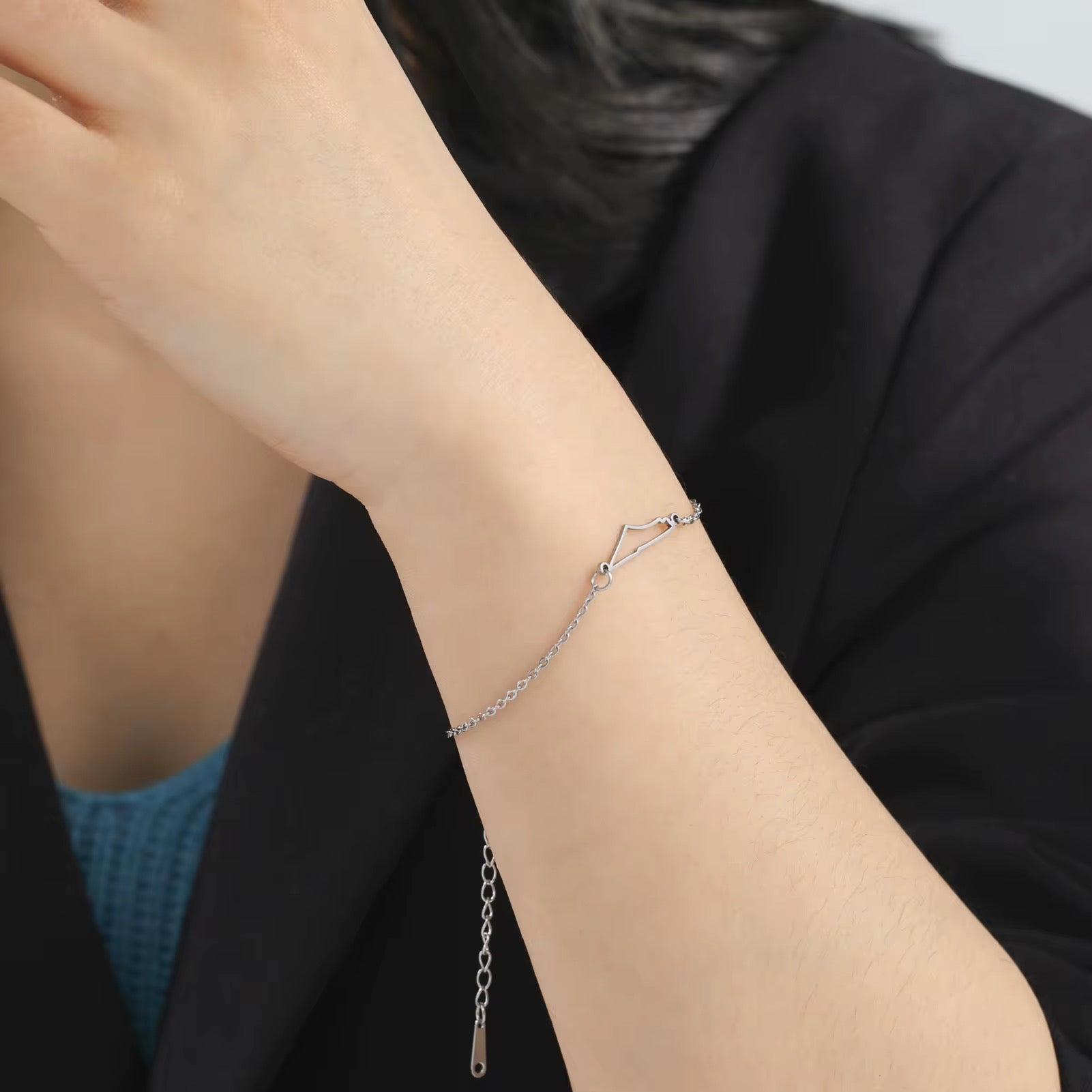 Palestine Map Pendant Bracelet