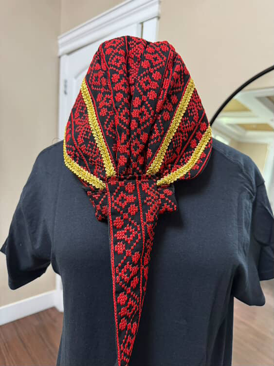 Palestinian Traditional Headpiece – Embroidered with Gold Coins