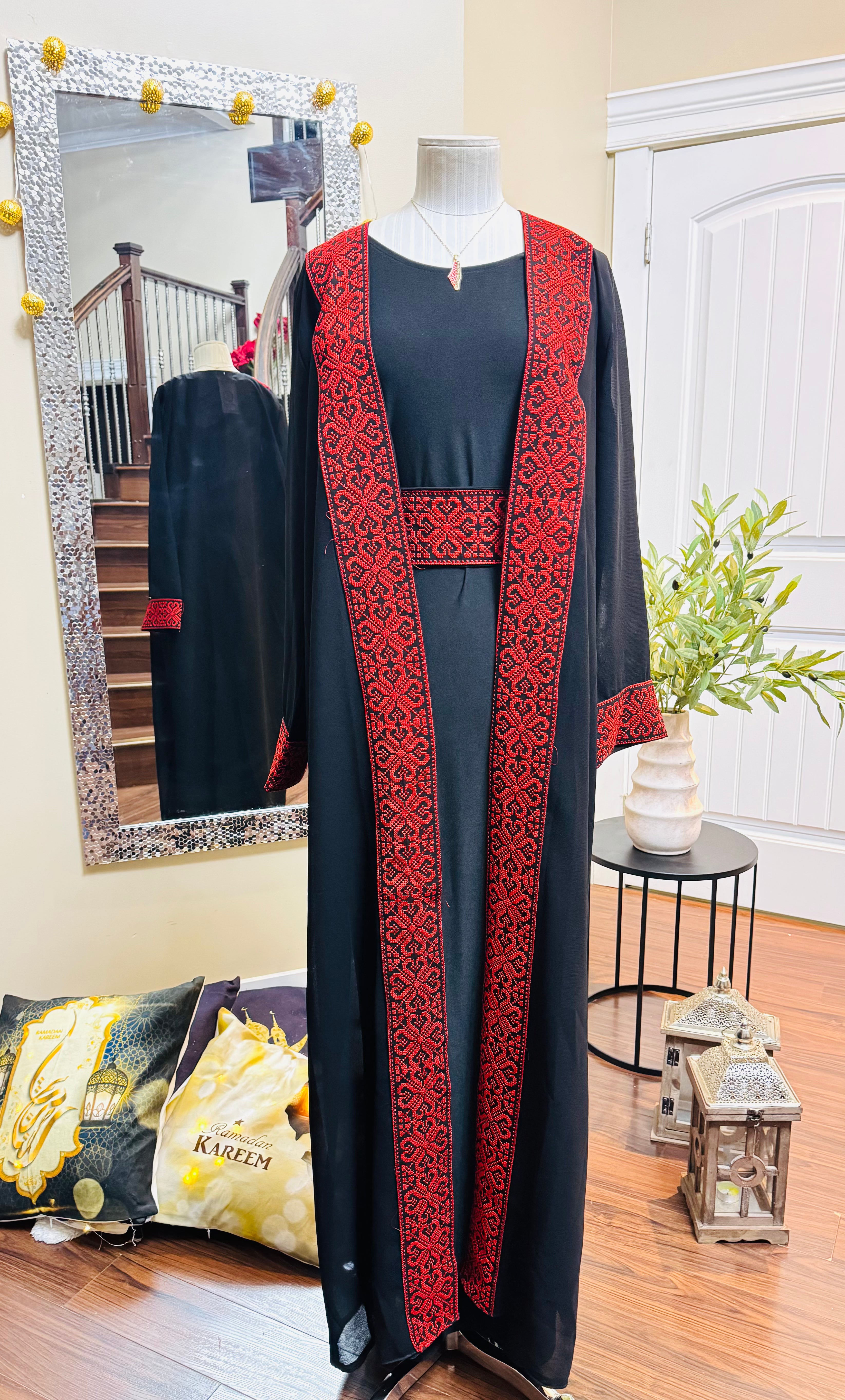 Rose Embroidered Abaya