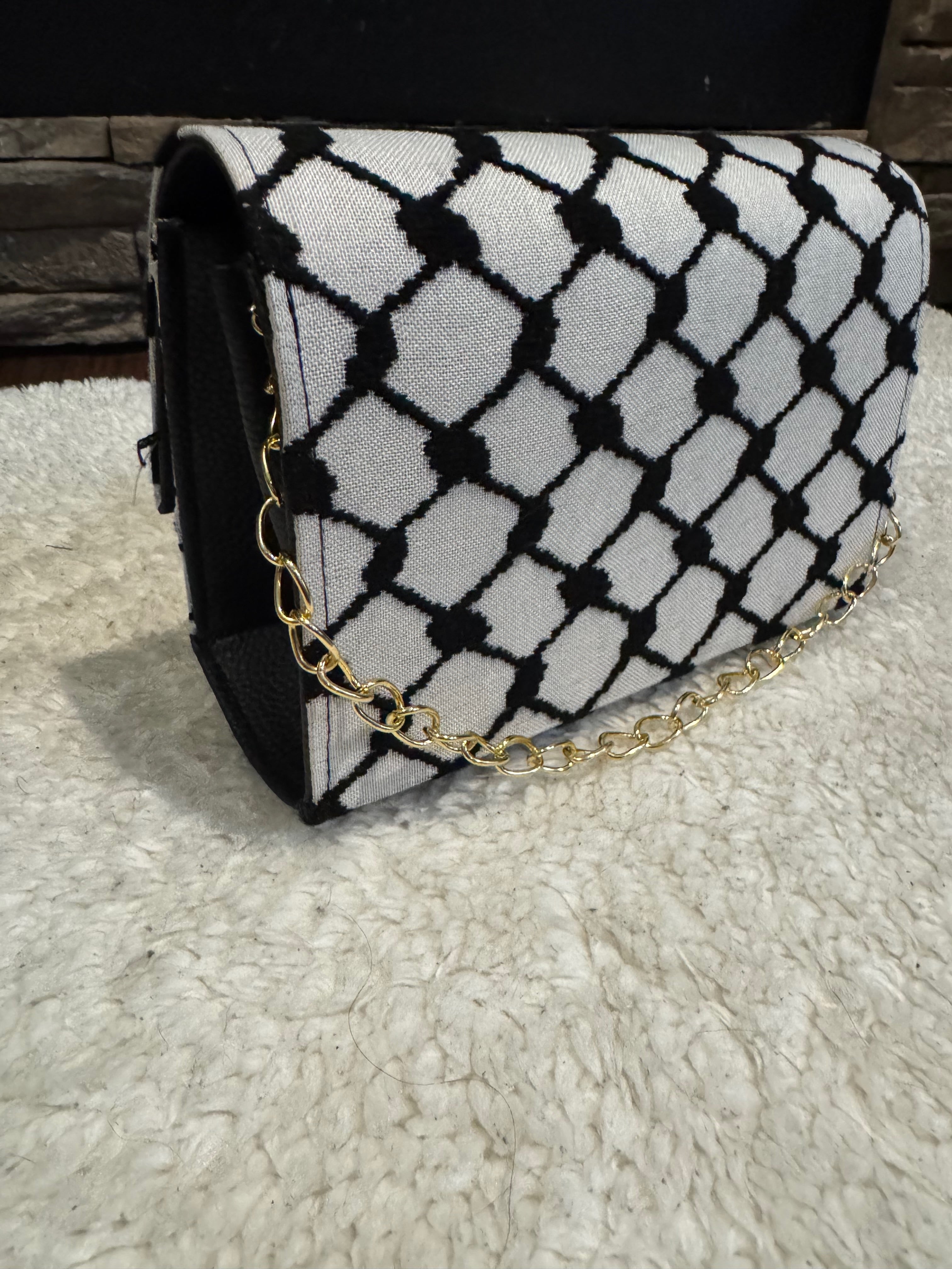 Curve Bag with Gold Chain