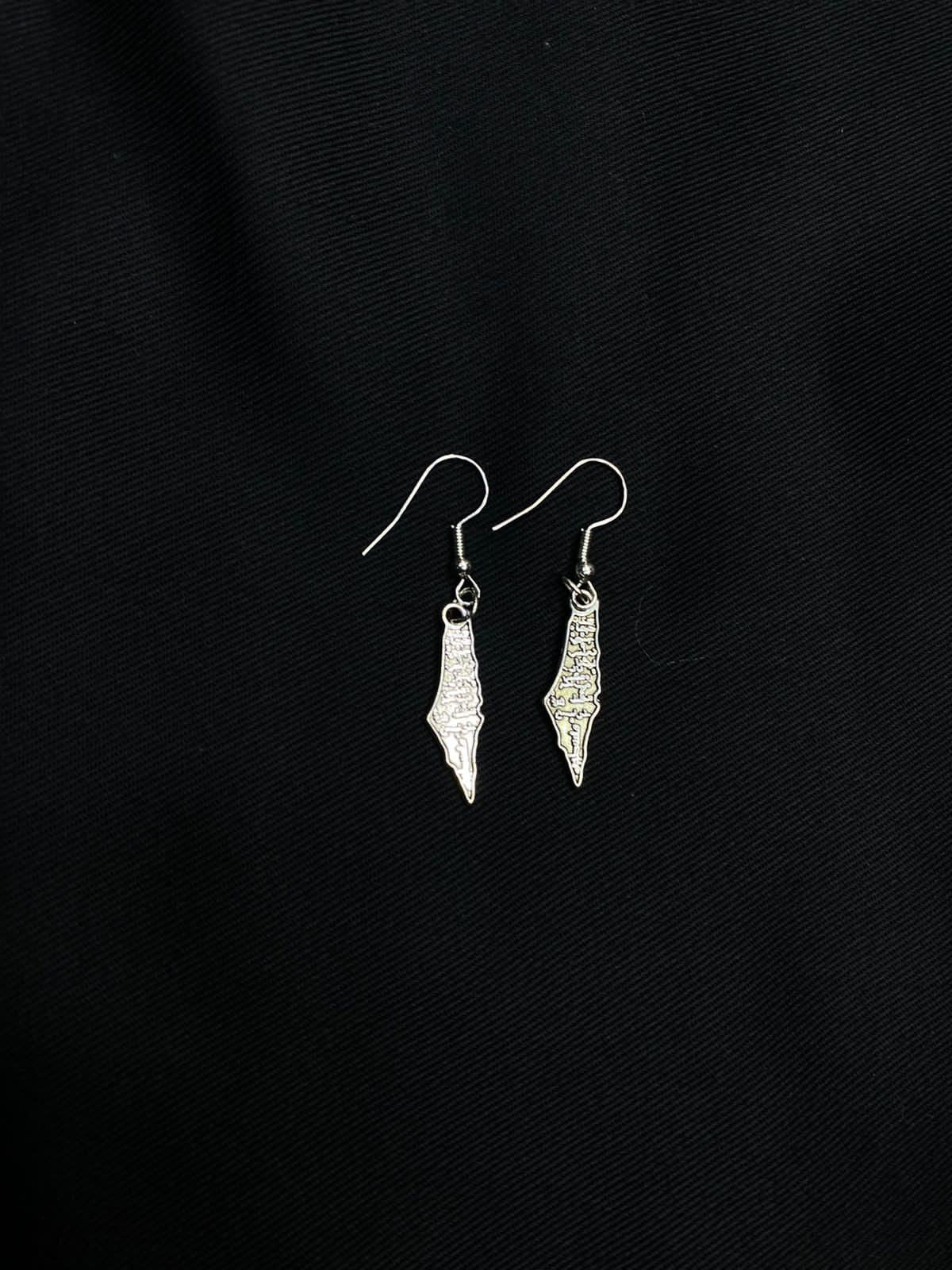 Stainless Steel Palestine Map Earrings